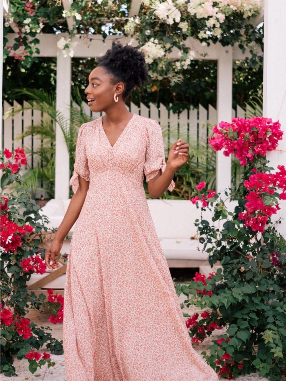 Gal Meets Glam Aurora Floral Maxi Dress with Tie Sleeves